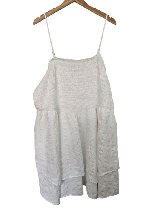 wild fable Dresses & Skirts - Wild Fable White Smocked Tiered Mini Dress Plus Size 3X